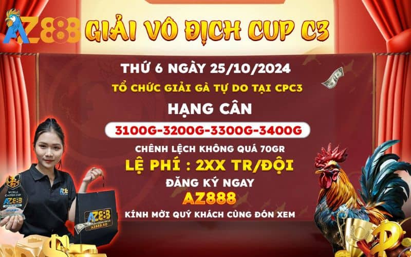 Thông Báo Giải Vô Địch Cup C3 Ngày 25/10/2024 Tại Bồ CPC3