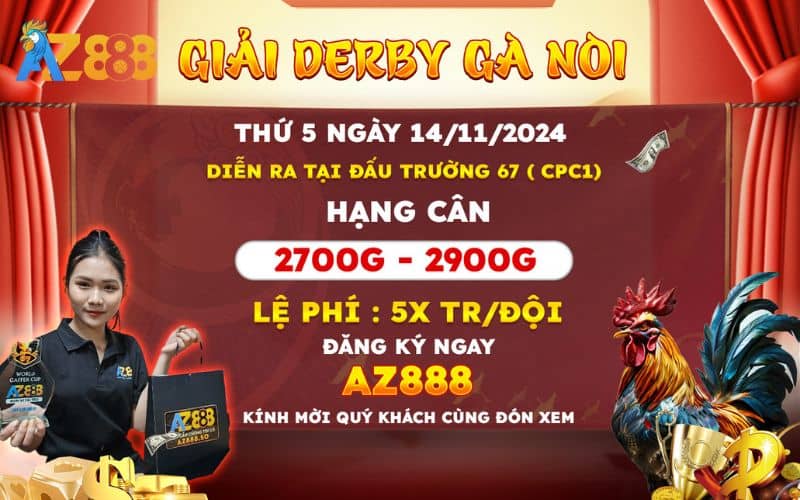 Thông Báo Giải DERBY 4 Con Gà Nòi Ngày 14/11/2024 Tại CPC1