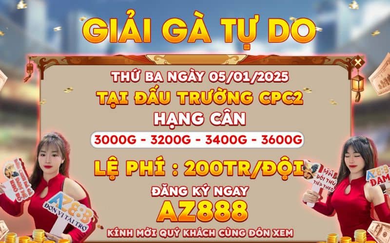 Thông Báo Giải Đấu 4 Con Gà Tự Do Tại CPC2 Ngày 5/1/2025